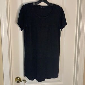 Olivaceous faux suede black shirt dress. Small